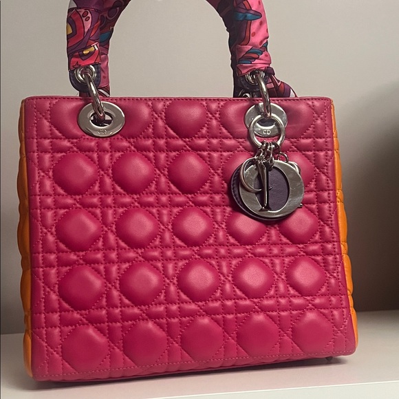 Dior Handbags - Christian Dior, Lady Dior Tricolor Leather Bag